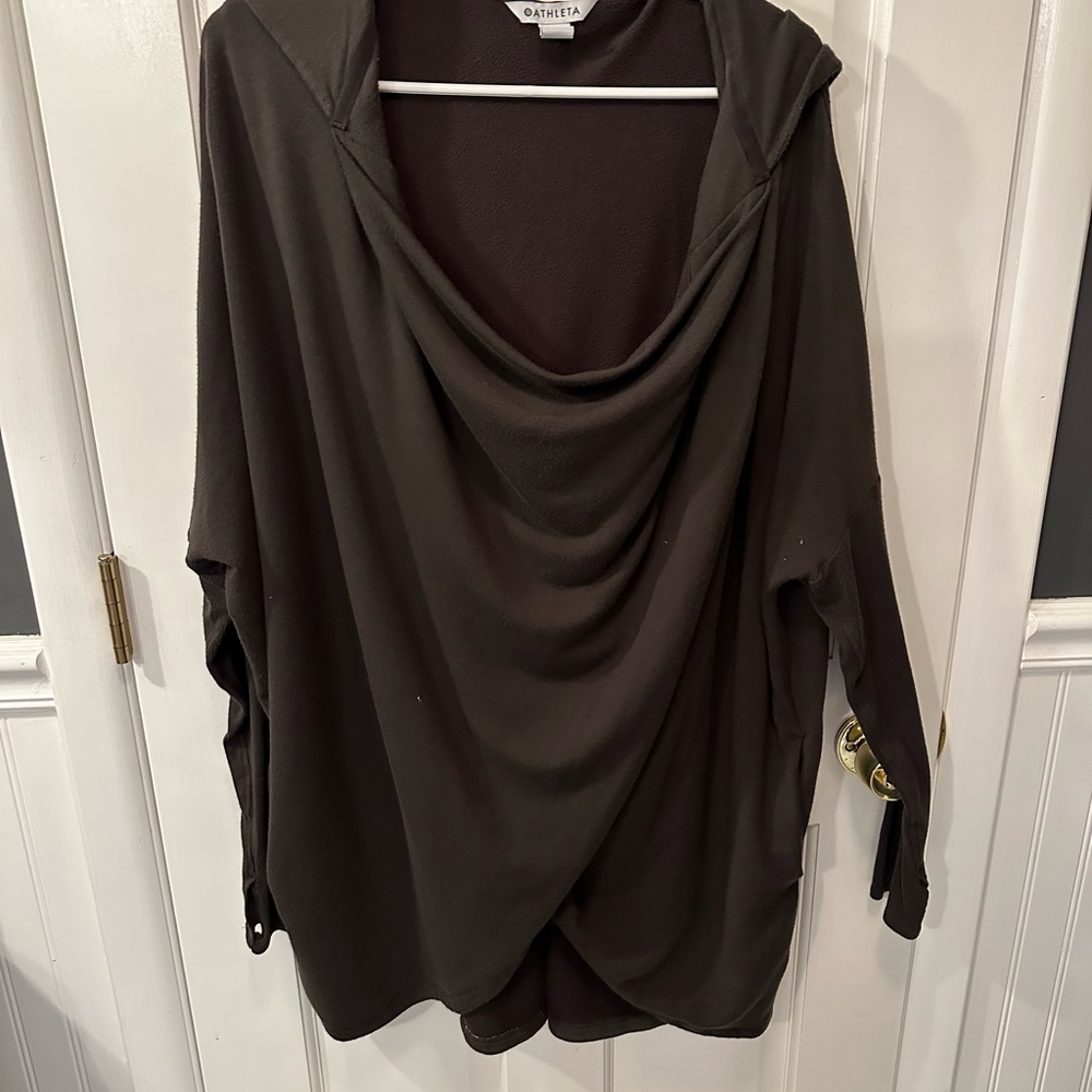 Athleta Purana wrap sweatshirt — brownish-gray — XL